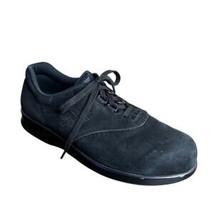 SAS Sneakers Walking Shoes Free Time Black Suede Comfort EZ‎ Lacing Size 10